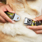 Dog Bone Seatbelt Buckle Collar - Truth and Justice CLOSE-UP Yellow