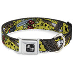 Dog Bone Seatbelt Buckle Collar - Truth and Justice CLOSE-UP Yellow