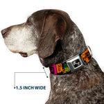 Dog Bone Seatbelt Buckle Collar - Tapes Multi Neon