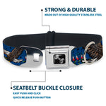 Dog Bone Seatbelt Buckle Collar - Truth and Justice Blue