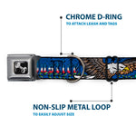 Dog Bone Seatbelt Buckle Collar - Truth and Justice Blue
