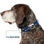 Dog Bone Seatbelt Buckle Collar - Truth and Justice Blue