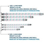 Dog Bone Seatbelt Buckle Collar - Bird Tapestry White/Gray/Turquoise/Pink