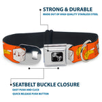 Dog Bone Seatbelt Buckle Collar - Take Out/Fortune Cookies Orange