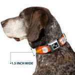 Dog Bone Seatbelt Buckle Collar - Take Out/Fortune Cookies Orange