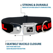Dog Bone Seatbelt Buckle Collar - TOO EPIC TO FAIL Weathered Black/Red