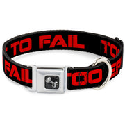 Dog Bone Seatbelt Buckle Collar - TOO EPIC TO FAIL Weathered Black/Red