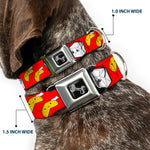 Dog Bone Seatbelt Buckle Collar - Take Out/Fortune Cookies Red