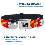 Dog Bone Seatbelt Buckle Collar - Take Out/Fortune Cookies Red