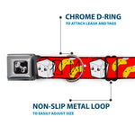 Dog Bone Seatbelt Buckle Collar - Take Out/Fortune Cookies Red