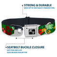 Load image into Gallery viewer, Dog Bone Seatbelt Buckle Collar - Tropical Flora Greens/Reds/Gold