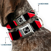 Dog Bone Seatbelt Buckle Collar - Trinidad & Tobago Flags/Black Block