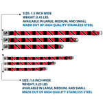 Dog Bone Seatbelt Buckle Collar - Trinidad & Tobago Flags/Black Block