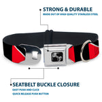 Dog Bone Seatbelt Buckle Collar - Trinidad & Tobago Flags/Black Block