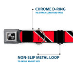 Dog Bone Seatbelt Buckle Collar - Trinidad & Tobago Flags/Black Block