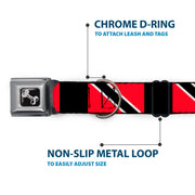 Dog Bone Seatbelt Buckle Collar - Trinidad & Tobago Flags/Black Block