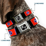Dog Bone Seatbelt Buckle Collar - Tennessee Flags/Black