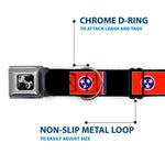 Dog Bone Seatbelt Buckle Collar - Tennessee Flags/Black
