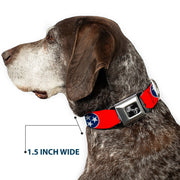Dog Bone Seatbelt Buckle Collar - Tennessee Flag Stars Red/White/Blue