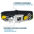 Load image into Gallery viewer, Southlake Paws Dog Bone Seatbelt Buckle Collar featuring a taco design with black and white chevron pattern. Durable stainles