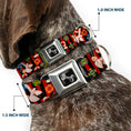 Load image into Gallery viewer, Dog Bone Seatbelt Buckle Collar - Top Hat Pin Up Girl/Poker Chips Vertical Stripes Red/Black