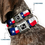 Dog Bone Seatbelt Buckle Collar - Texas Flag Painting