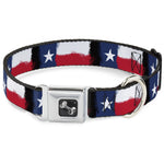 Dog Bone Seatbelt Buckle Collar - Texas Flag Painting