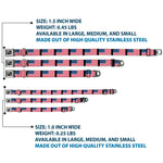 Dog Bone Seatbelt Buckle Collar - United States Flags