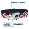 Load image into Gallery viewer, Dog Bone Seatbelt Buckle Collar - United States Flags