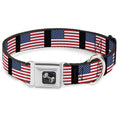 Load image into Gallery viewer, Dog Bone Seatbelt Buckle Collar - United States Flags