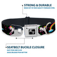 Load image into Gallery viewer, Dog Bone Seatbelt Buckle Collar - Unicorns/Rainbows/Stars Black