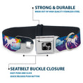 Load image into Gallery viewer, Dog Bone Seatbelt Buckle Collar - Unicorns/Rainbows/Stars Blue/Purple