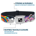 Load image into Gallery viewer, Dog Bone Seatbelt Buckle Collar - Unicorns in Rainbows w/Sparkles/Purple
