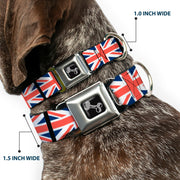 Dog Bone Seatbelt Buckle Collar - United Kingdom Flags
