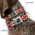Load image into Gallery viewer, Dog Bone Seatbelt Buckle Collar - Vintage United Kingdom Flags