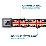 Dog Bone Seatbelt Buckle Collar - Vintage United Kingdom Flags