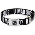 Load image into Gallery viewer, Dog Bone Seatbelt Buckle Collar - U MAD BRO? Weathered Black/White