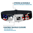 Load image into Gallery viewer, Dog Bone Seatbelt Buckle Collar - USA w/Star Black/US Flags