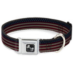Dog Bone Seatbelt Buckle Collar - United States Flag Stars & Stripes Distressed