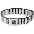 Load image into Gallery viewer, Dog Bone Seatbelt Buckle Collar - Vertical Stripes White/Black/Gray