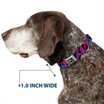 Dog Bone Seatbelt Buckle Collar - Voodoo Black/Pink/Blue
