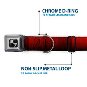 Dog Bone Seatbelt Buckle Collar - Vertical Stripes Transition Black/Red