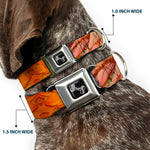 Dog Bone Seatbelt Buckle Collar - Vivid Floral Collage Orange-Pinks