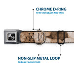 Dog Bone Seatbelt Buckle Collar - Vivid Floral Collage2 Sepia