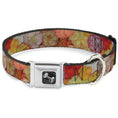 Load image into Gallery viewer, Dog Bone Seatbelt Buckle Collar - Vivid Floral Collage2 Yellows/Pinks/Oranges