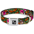 Load image into Gallery viewer, Dog Bone Seatbelt Buckle Collar - Vivid Monarch Butterfly Garden