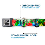 Dog Bone Seatbelt Buckle Collar - Vivid Hummingbird Garden