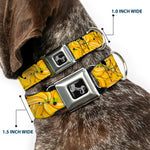 Dog Bone Seatbelt Buckle Collar - Vivid Banana Bunches Stacked
