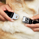 Dog Bone Seatbelt Buckle Collar - VENICE Old English Black/White