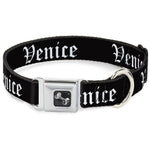 Dog Bone Seatbelt Buckle Collar - VENICE Old English Black/White